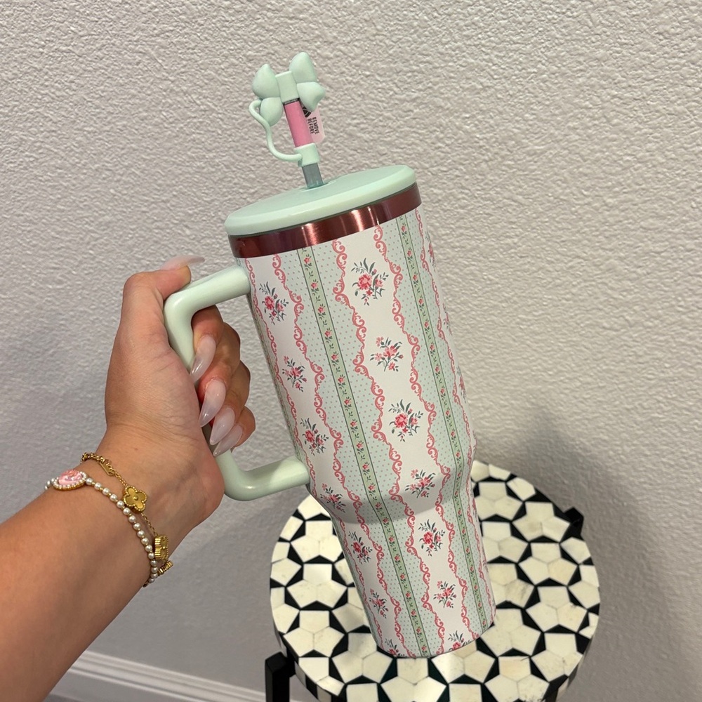 Floral Mint Travel Mug